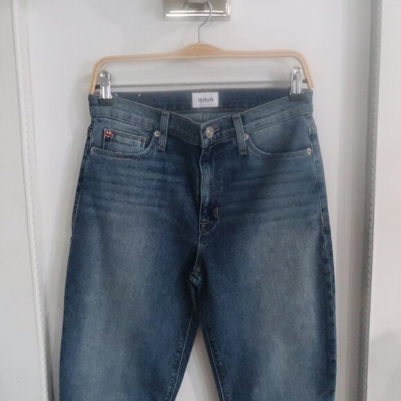 Hudson High Rise Straight Crop Woman Jeans Sz 28 Medium blue Faded Wash - Picture 4 of 12